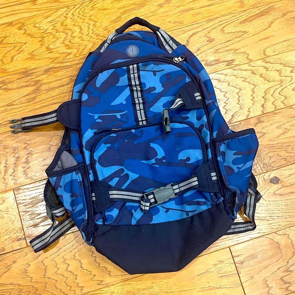 Pottery Barn Kids Blue Camouflage School Backpack